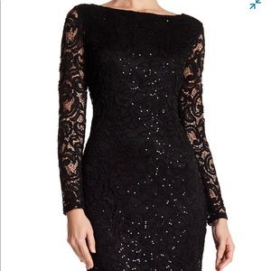 Marina navy lace and sequin dress